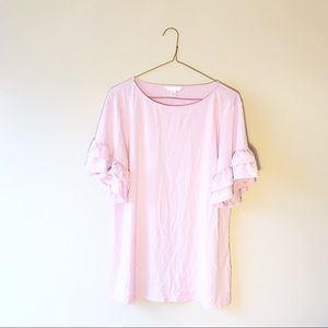 4/$25 🌈 Pink Girly Ruffle Sleeve Top